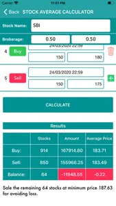 Stock Average Price Calculator screenshot 2