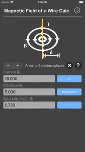 Magnetic Field of a Wire Calc screenshot 6