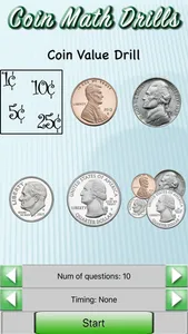 Coin Math Drills Pro screenshot 0