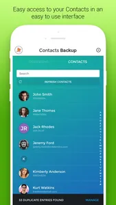 Contacts Backup & Duplicates screenshot 2