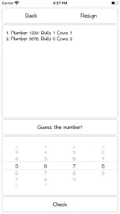 Bulls Cows Code Breaker screenshot 1
