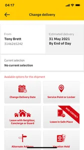 DHL Express Mobile App screenshot 2