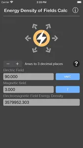 Energy Density of Fields Calc screenshot 1