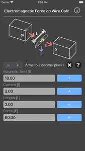 Electromagnetic Force on Wire screenshot 1