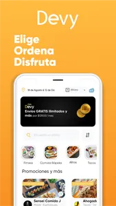 Devy: Comidas y tiendas online screenshot 0