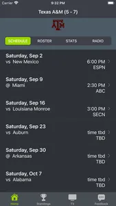 Texas A&M Football Schedules screenshot 0