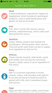 Allergy Menu screenshot 2