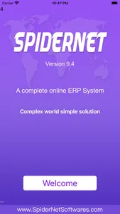 SpiderNet Online ERP System screenshot 0