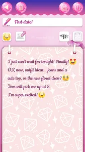 Diamond Diary Notes With Lock screenshot 3