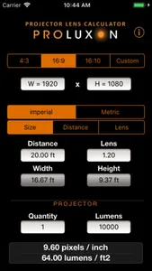 Projector Lens Calculator screenshot 0