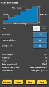 Stair / staircase calculator screenshot 0