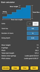 Stair / staircase calculator screenshot 1