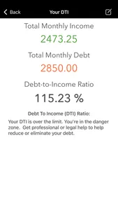 Debt To Income Calculator screenshot 1