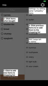 Healthy Shopping List screenshot 1