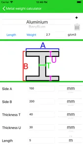 Weight calculator for metals screenshot 1