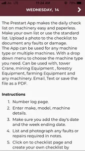 Prestart Checklist App screenshot 0