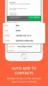 Card Scanner to Contacts + OCR screenshot 1