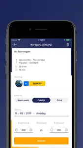 Rittenregistratie screenshot 2