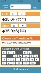 Fit Tolerance Calculator screenshot 2