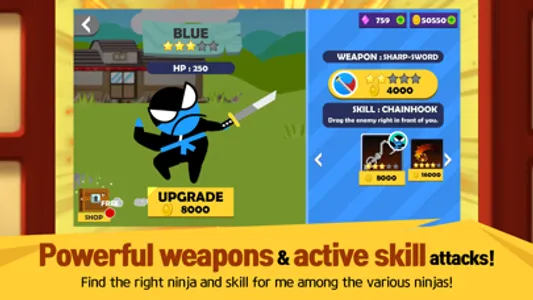 Jumping Ninja Battle - 2Player screenshot 0