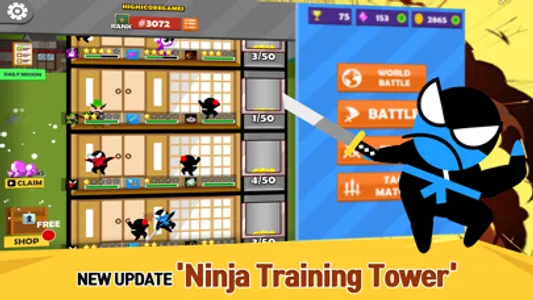 Jumping Ninja Battle - 2Player screenshot 3