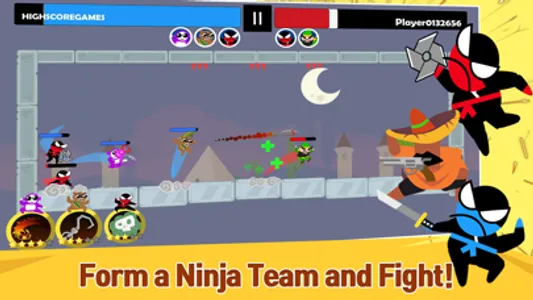 Jumping Ninja Battle - 2Player screenshot 5