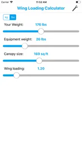 Fancy Wingloading Calculator screenshot 0