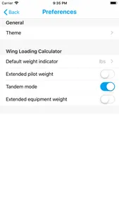 Fancy Wingloading Calculator screenshot 1