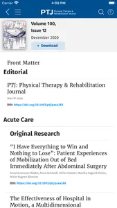 Physical Therapy Journal screenshot 1