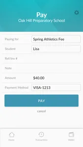 MySchoolWallet screenshot 2