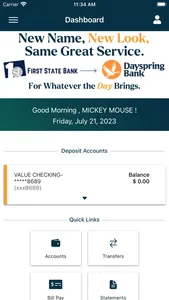 Dayspring Mobile Banking screenshot 1