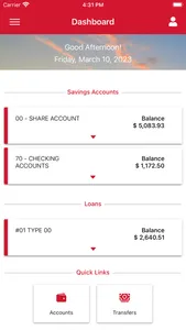 1st Kansas CU Mobile Banking screenshot 1