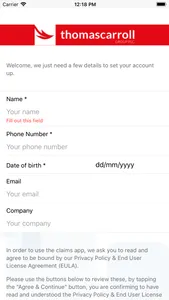 Thomas Carroll Claims App screenshot 0