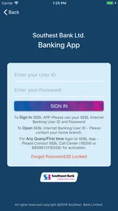 Southeast Bank Mobile App screenshot 1