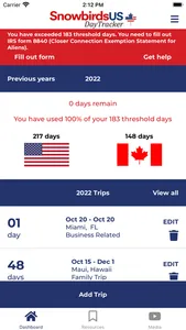 Snowbirds US Day Tracker screenshot 0