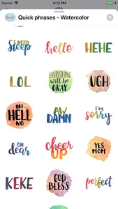 Quick words - text stickers screenshot 1