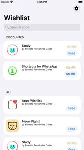 Apps Wishlist screenshot 1