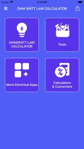 OHM / WATT LAW CALCULATOR screenshot 1