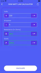 OHM / WATT LAW CALCULATOR screenshot 3