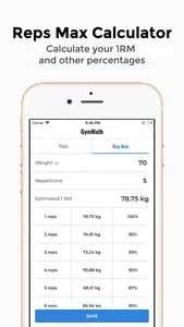 GymMath - Plates & 1RM Calc screenshot 1