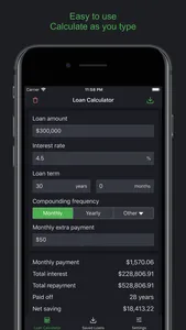 Easy loan calculator: mortgage screenshot 0