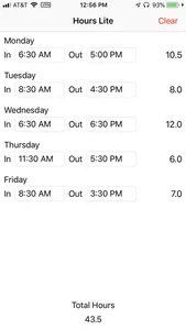 Hours Lite - Hours Calculator screenshot 3