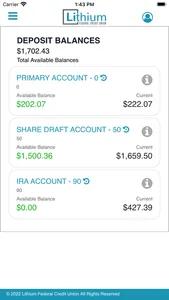 Lithium FCU Mobile Banking screenshot 1