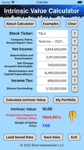 Intrinsic Value Calculator OE screenshot 1