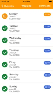 Timesheet application screenshot 2