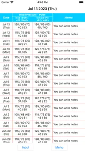 Blood Pressure Notebook screenshot 0