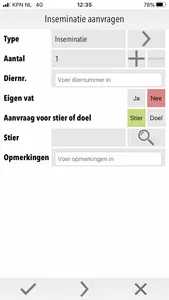 Inseminatie Opgave App screenshot 1