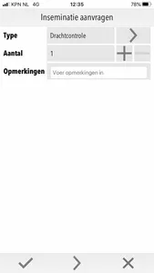 Inseminatie Opgave App screenshot 2