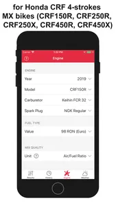 Jetting for Honda CRF 4T Moto screenshot 2