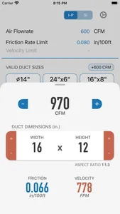 Ductulator Duct Sizing screenshot 1